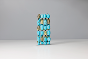 Todd Reed bracelet in 18k yellow gold, black diamonds (~5.47ct), Kingman turquoise (~199ct)