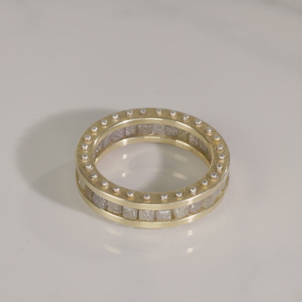 Todd Reed ring in 18k yellow gold, sterling silver, and raw diamond cubes (~6.75ct)