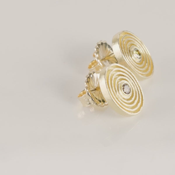 Todd Reed stud earrings made with Autumn™ brilliant cut diamonds (~.22ct), and 18k yellow gold