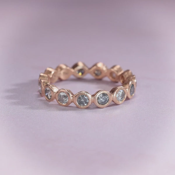 Todd Reed ring with silver diamonds (~1.2ct) and 18k rose gold