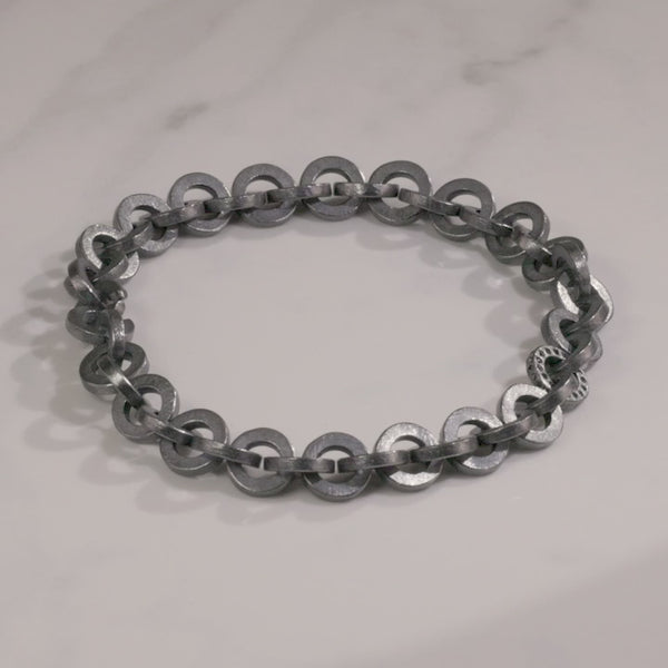Todd Reed bracelet in Sterling silver with patina, black brilliant cut diamonds (~.27ct)