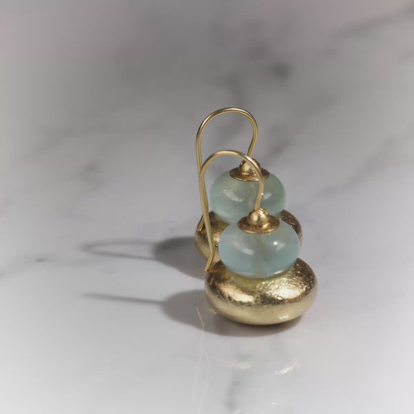 Todd Reed earrings in 18k yellow gold, and aquamarine(~19.05ct)