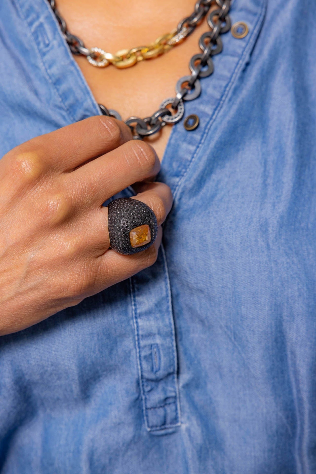 Diamond Ring in Gold and Aluminum Todd Reed Luxury Jewelry TRDR826